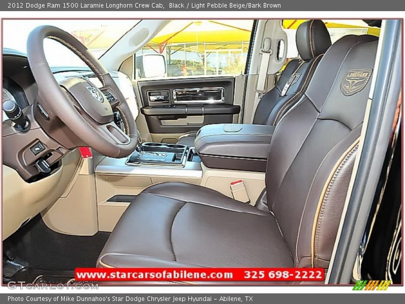 Black / Light Pebble Beige/Bark Brown 2012 Dodge Ram 1500 Laramie Longhorn Crew Cab