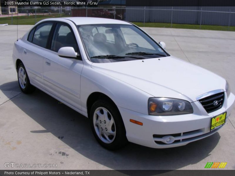 Nordic White / Gray 2005 Hyundai Elantra GLS Sedan