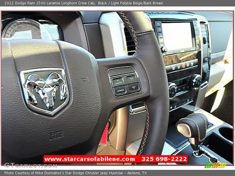 Black / Light Pebble Beige/Bark Brown 2012 Dodge Ram 1500 Laramie Longhorn Crew Cab