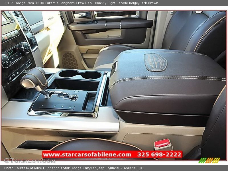 Black / Light Pebble Beige/Bark Brown 2012 Dodge Ram 1500 Laramie Longhorn Crew Cab