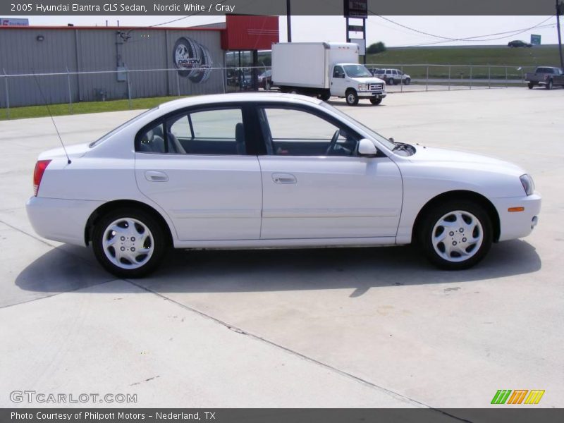 Nordic White / Gray 2005 Hyundai Elantra GLS Sedan