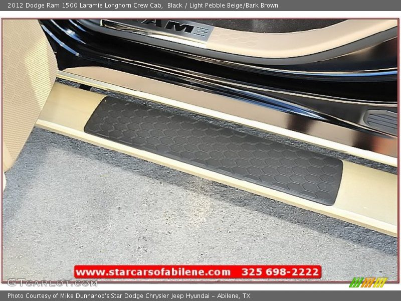 Black / Light Pebble Beige/Bark Brown 2012 Dodge Ram 1500 Laramie Longhorn Crew Cab