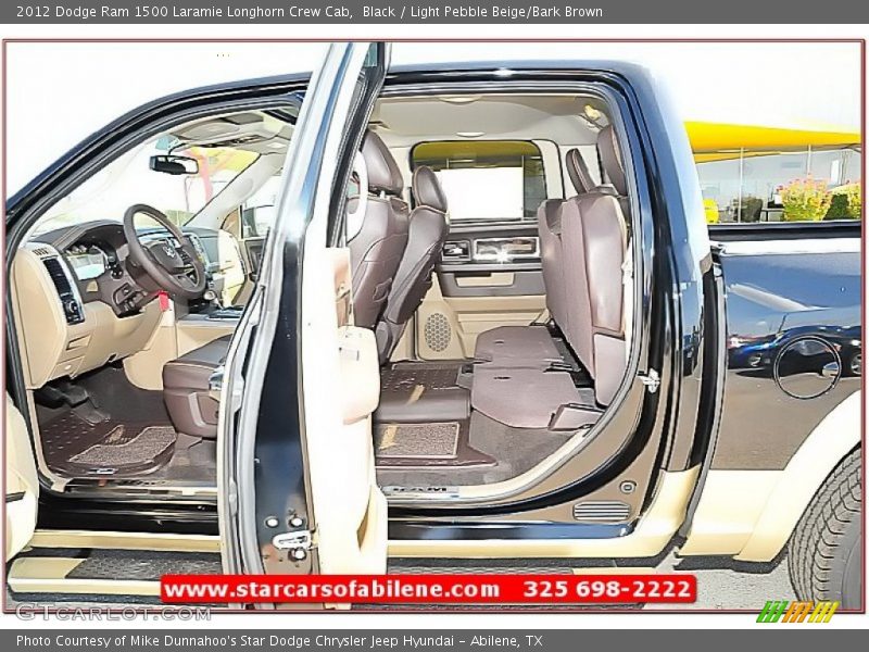 Black / Light Pebble Beige/Bark Brown 2012 Dodge Ram 1500 Laramie Longhorn Crew Cab
