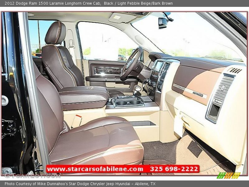 Black / Light Pebble Beige/Bark Brown 2012 Dodge Ram 1500 Laramie Longhorn Crew Cab