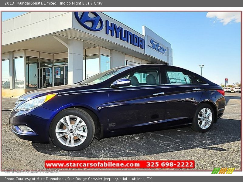 Indigo Night Blue / Gray 2013 Hyundai Sonata Limited
