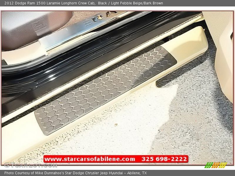Black / Light Pebble Beige/Bark Brown 2012 Dodge Ram 1500 Laramie Longhorn Crew Cab