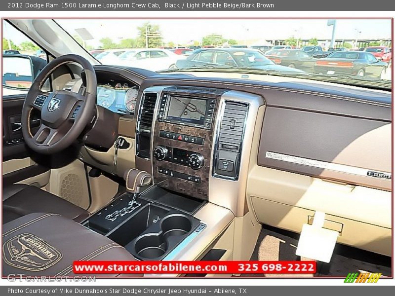 Black / Light Pebble Beige/Bark Brown 2012 Dodge Ram 1500 Laramie Longhorn Crew Cab
