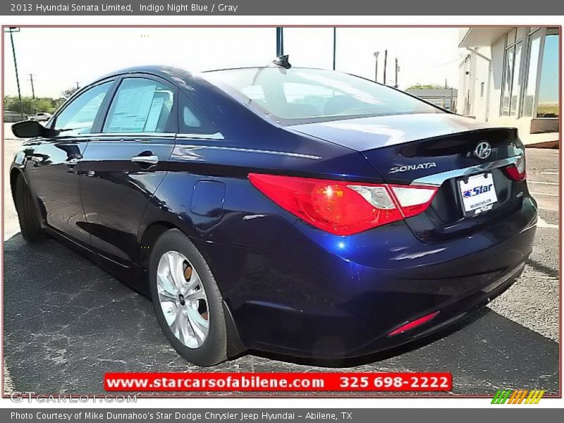 Indigo Night Blue / Gray 2013 Hyundai Sonata Limited