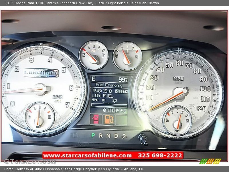 Black / Light Pebble Beige/Bark Brown 2012 Dodge Ram 1500 Laramie Longhorn Crew Cab