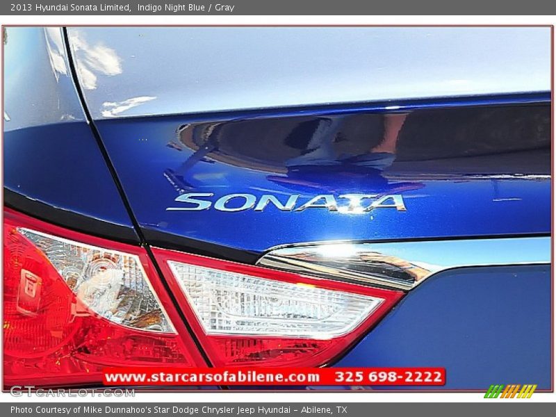 Indigo Night Blue / Gray 2013 Hyundai Sonata Limited