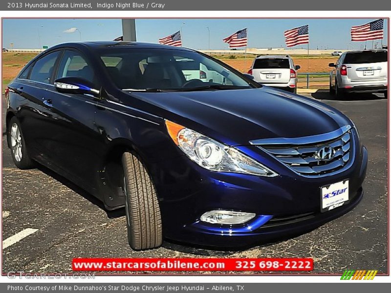 Indigo Night Blue / Gray 2013 Hyundai Sonata Limited