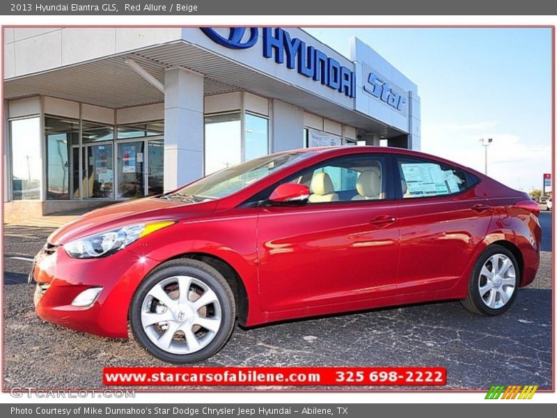 Red Allure / Beige 2013 Hyundai Elantra GLS