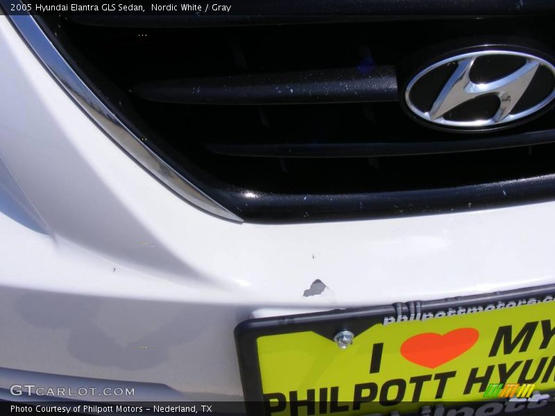 Nordic White / Gray 2005 Hyundai Elantra GLS Sedan