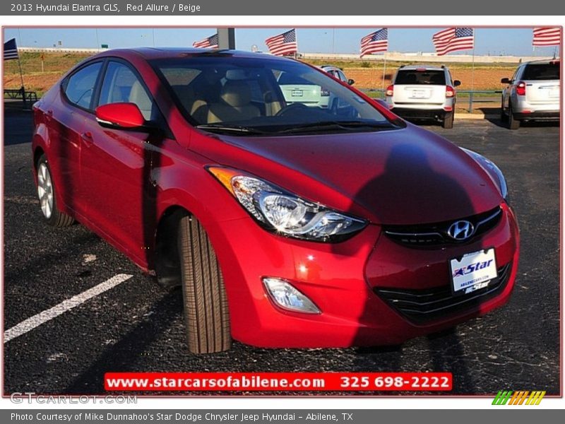 Red Allure / Beige 2013 Hyundai Elantra GLS