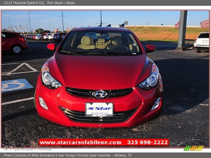 Red Allure / Beige 2013 Hyundai Elantra GLS