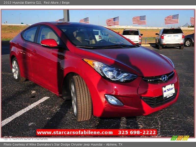 Red Allure / Beige 2013 Hyundai Elantra GLS
