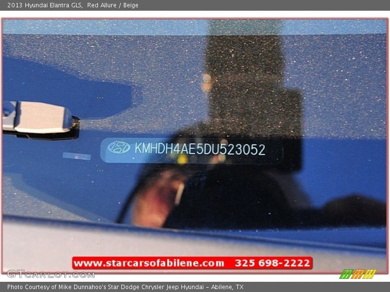 Red Allure / Beige 2013 Hyundai Elantra GLS