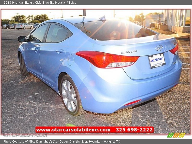 Blue Sky Metallic / Beige 2013 Hyundai Elantra GLS