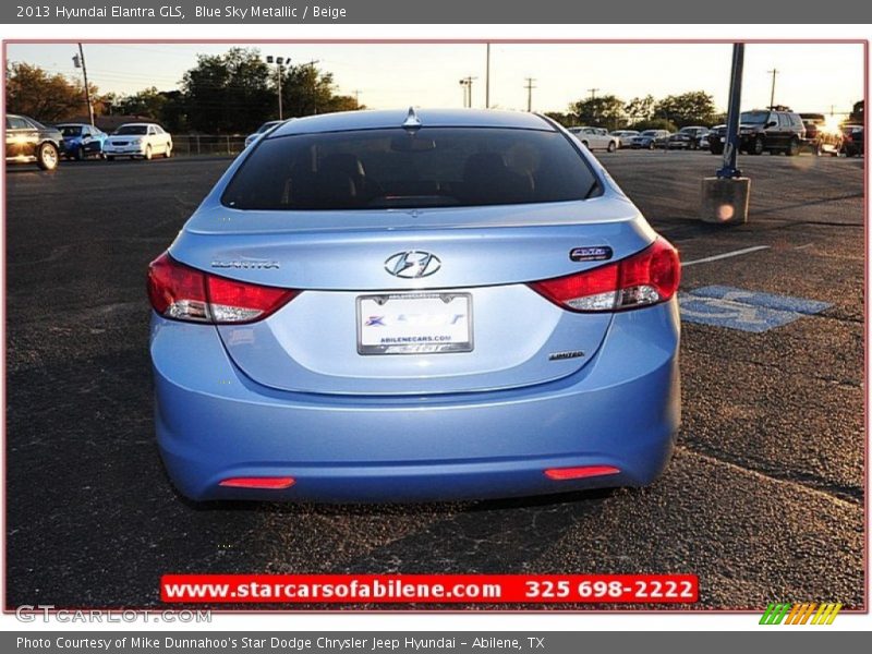 Blue Sky Metallic / Beige 2013 Hyundai Elantra GLS