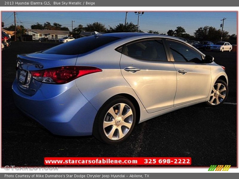 Blue Sky Metallic / Beige 2013 Hyundai Elantra GLS