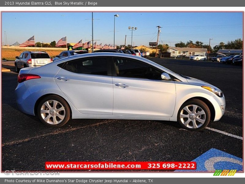 Blue Sky Metallic / Beige 2013 Hyundai Elantra GLS