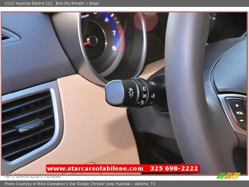 Blue Sky Metallic / Beige 2013 Hyundai Elantra GLS