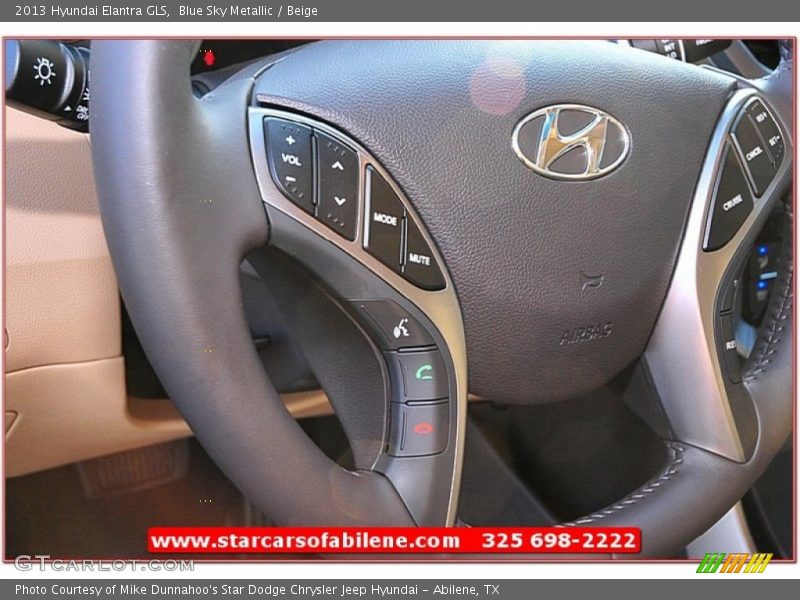 Blue Sky Metallic / Beige 2013 Hyundai Elantra GLS