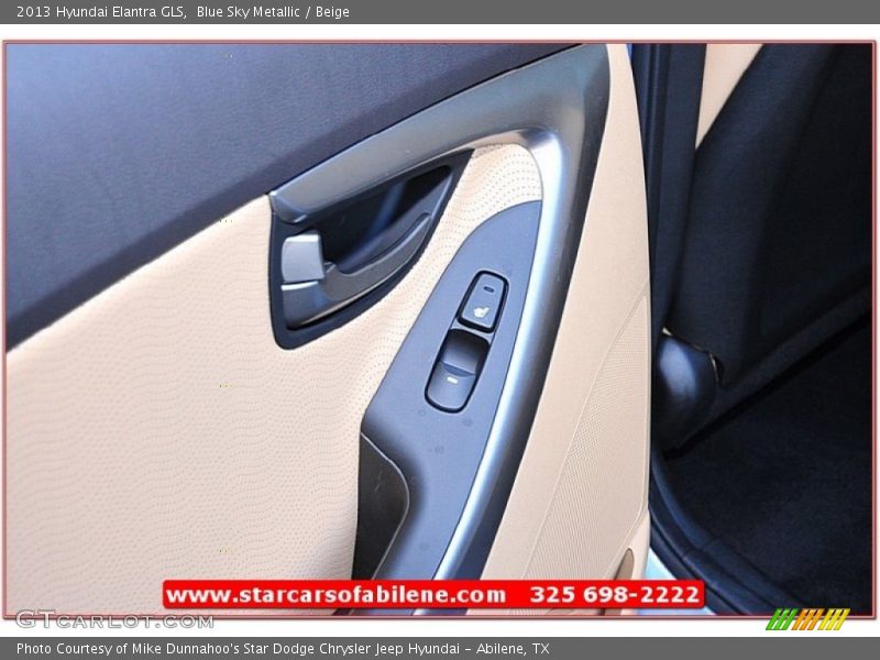 Blue Sky Metallic / Beige 2013 Hyundai Elantra GLS