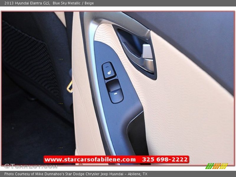 Blue Sky Metallic / Beige 2013 Hyundai Elantra GLS