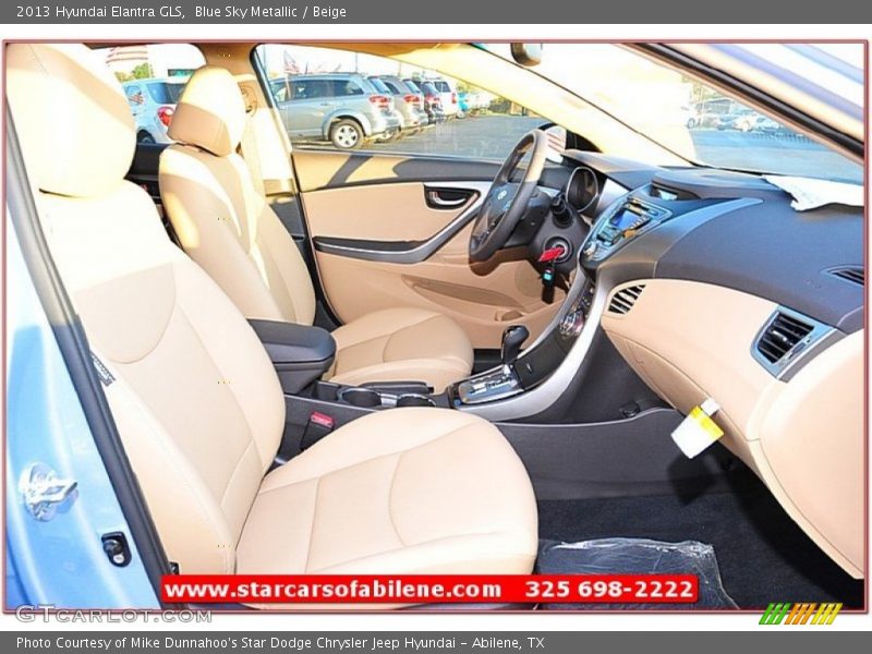 Blue Sky Metallic / Beige 2013 Hyundai Elantra GLS