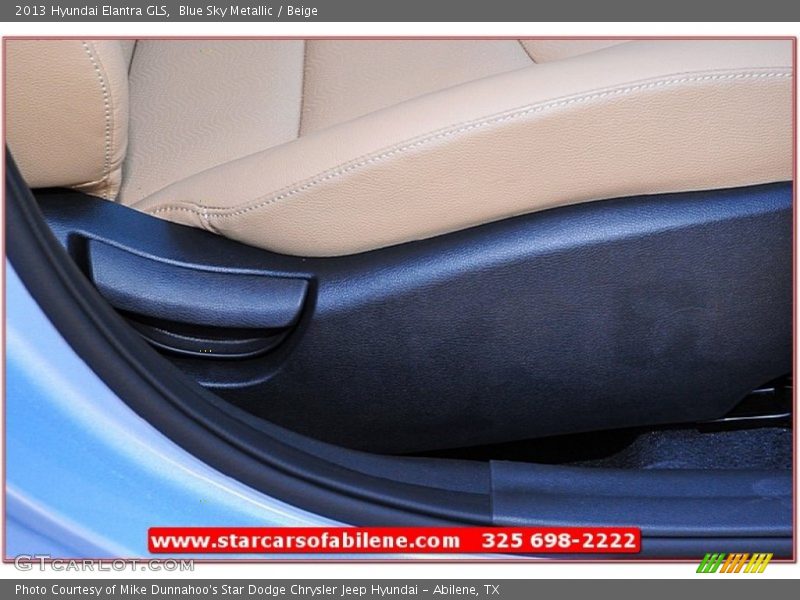 Blue Sky Metallic / Beige 2013 Hyundai Elantra GLS