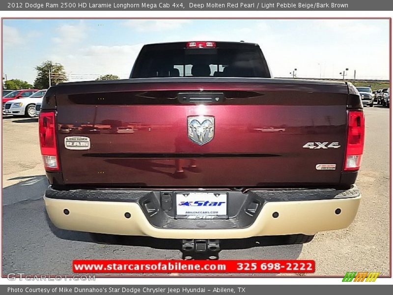 Deep Molten Red Pearl / Light Pebble Beige/Bark Brown 2012 Dodge Ram 2500 HD Laramie Longhorn Mega Cab 4x4