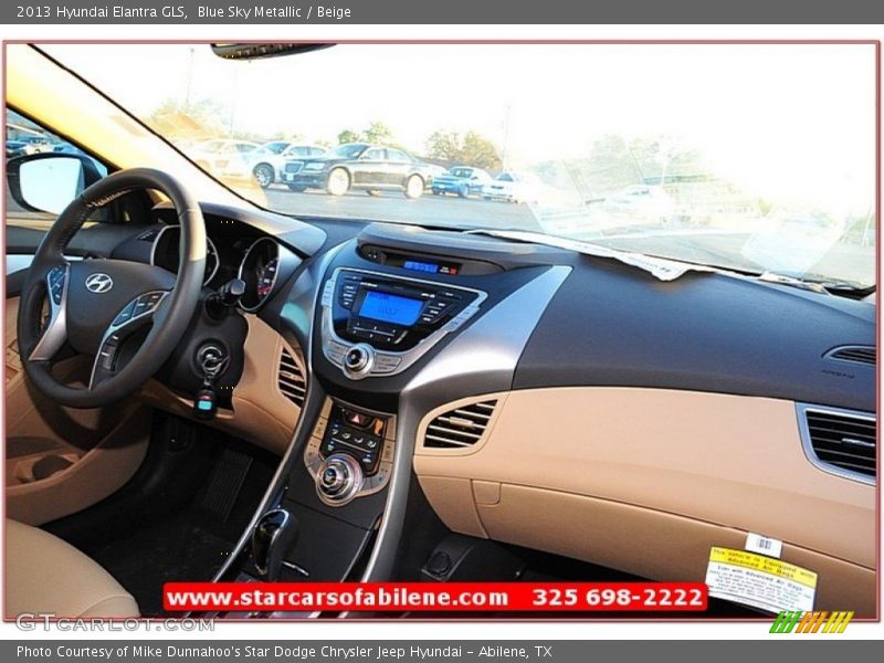 Blue Sky Metallic / Beige 2013 Hyundai Elantra GLS