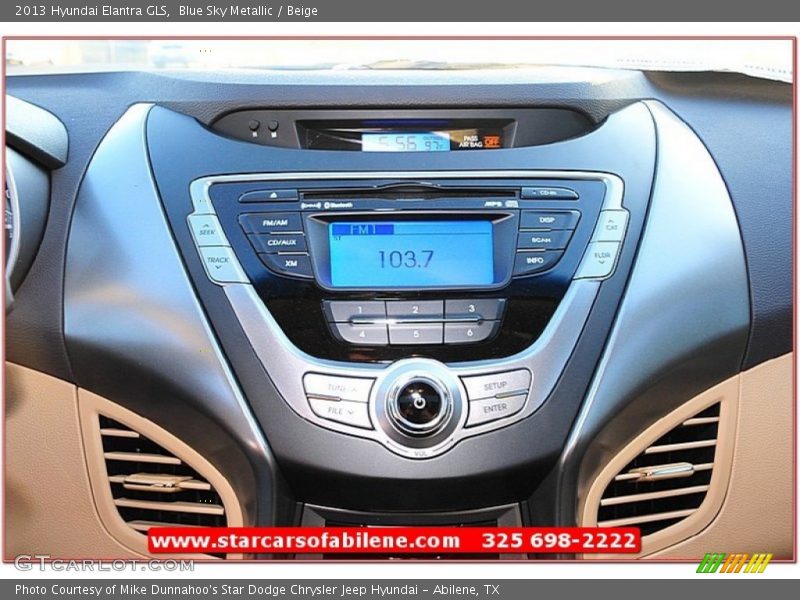 Blue Sky Metallic / Beige 2013 Hyundai Elantra GLS
