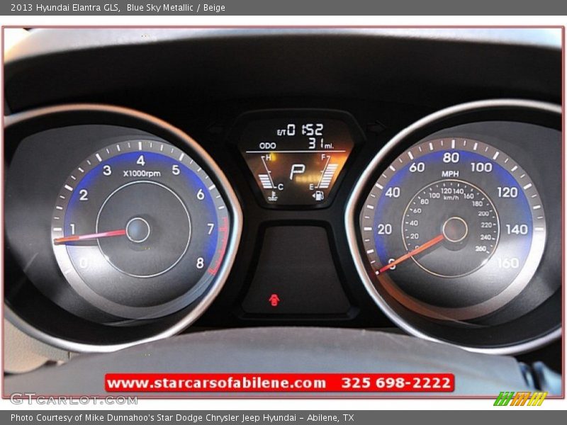 Blue Sky Metallic / Beige 2013 Hyundai Elantra GLS