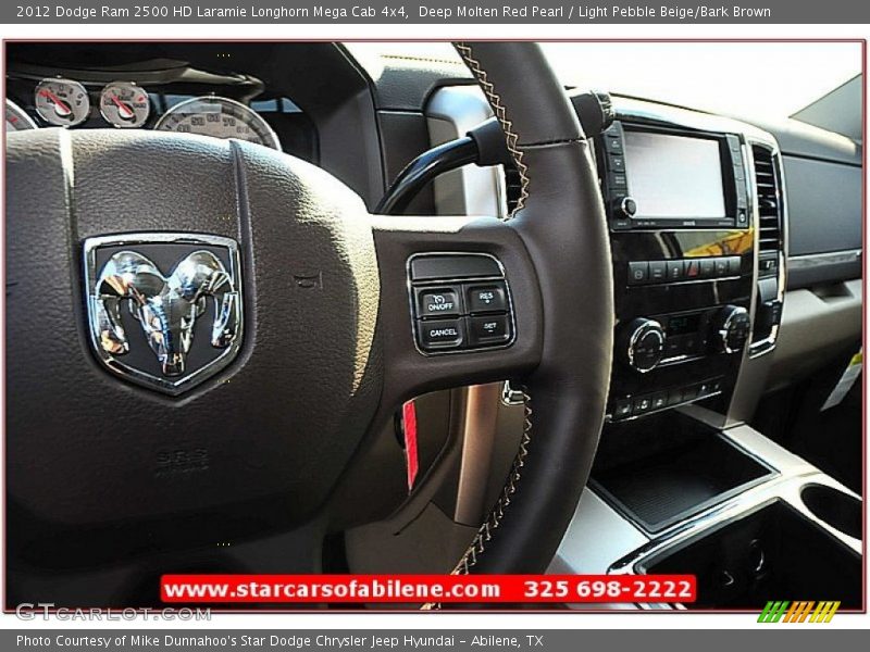 Deep Molten Red Pearl / Light Pebble Beige/Bark Brown 2012 Dodge Ram 2500 HD Laramie Longhorn Mega Cab 4x4