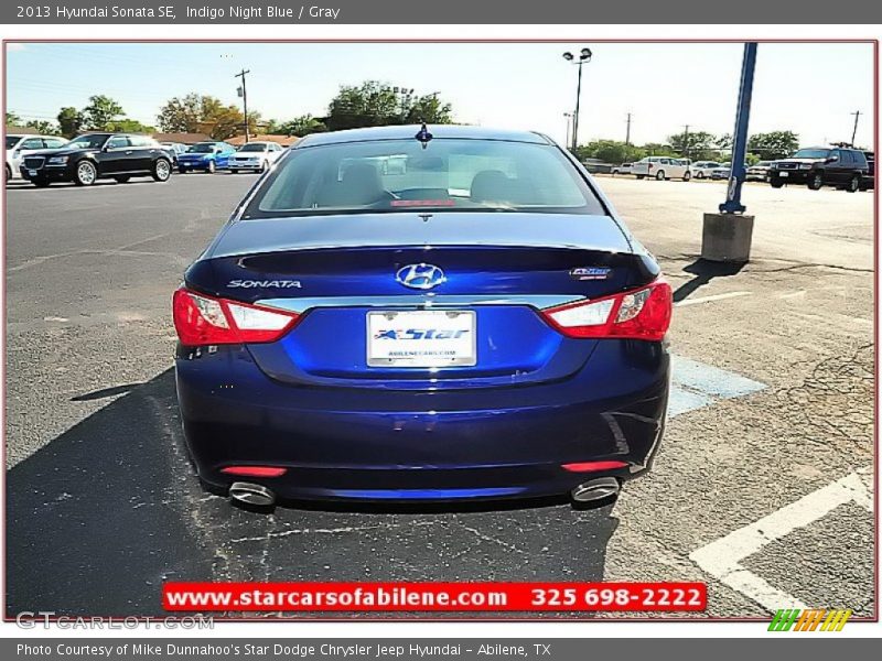 Indigo Night Blue / Gray 2013 Hyundai Sonata SE