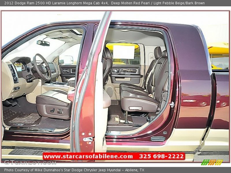 Deep Molten Red Pearl / Light Pebble Beige/Bark Brown 2012 Dodge Ram 2500 HD Laramie Longhorn Mega Cab 4x4