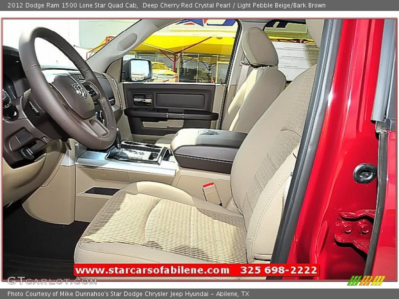 Deep Cherry Red Crystal Pearl / Light Pebble Beige/Bark Brown 2012 Dodge Ram 1500 Lone Star Quad Cab