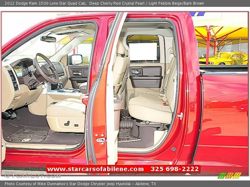 Deep Cherry Red Crystal Pearl / Light Pebble Beige/Bark Brown 2012 Dodge Ram 1500 Lone Star Quad Cab
