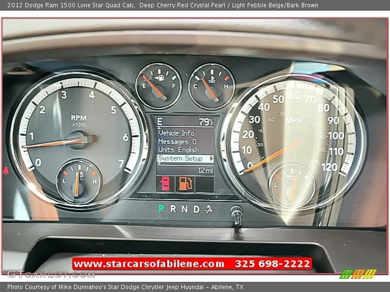Deep Cherry Red Crystal Pearl / Light Pebble Beige/Bark Brown 2012 Dodge Ram 1500 Lone Star Quad Cab