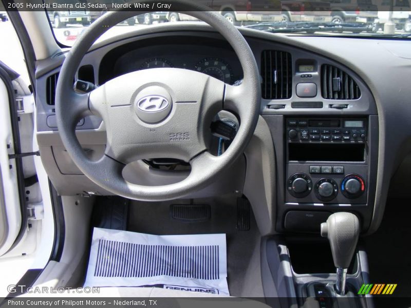 Nordic White / Gray 2005 Hyundai Elantra GLS Sedan
