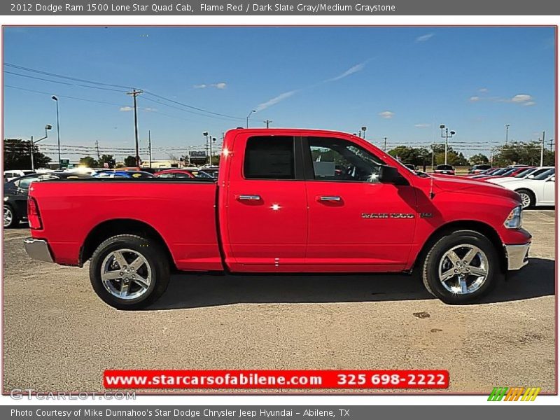 Flame Red / Dark Slate Gray/Medium Graystone 2012 Dodge Ram 1500 Lone Star Quad Cab