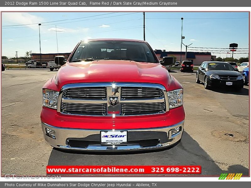 Flame Red / Dark Slate Gray/Medium Graystone 2012 Dodge Ram 1500 Lone Star Quad Cab