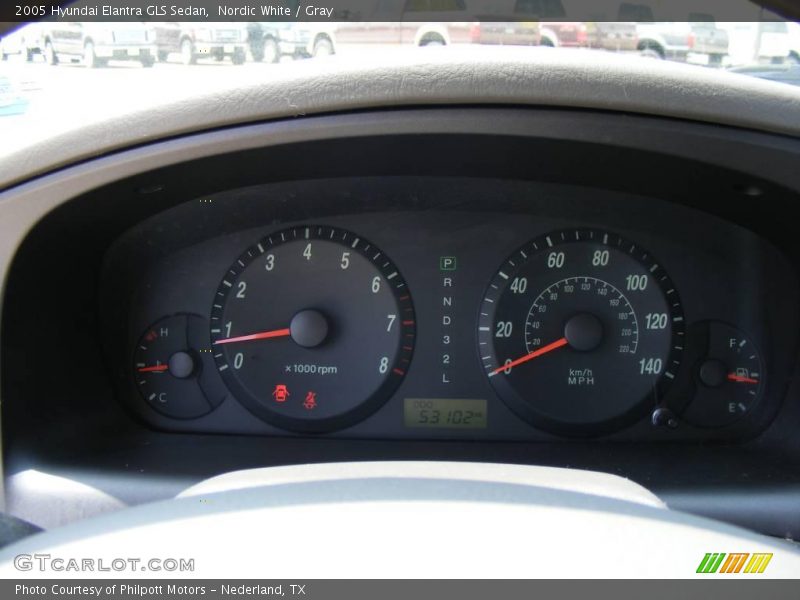 Nordic White / Gray 2005 Hyundai Elantra GLS Sedan