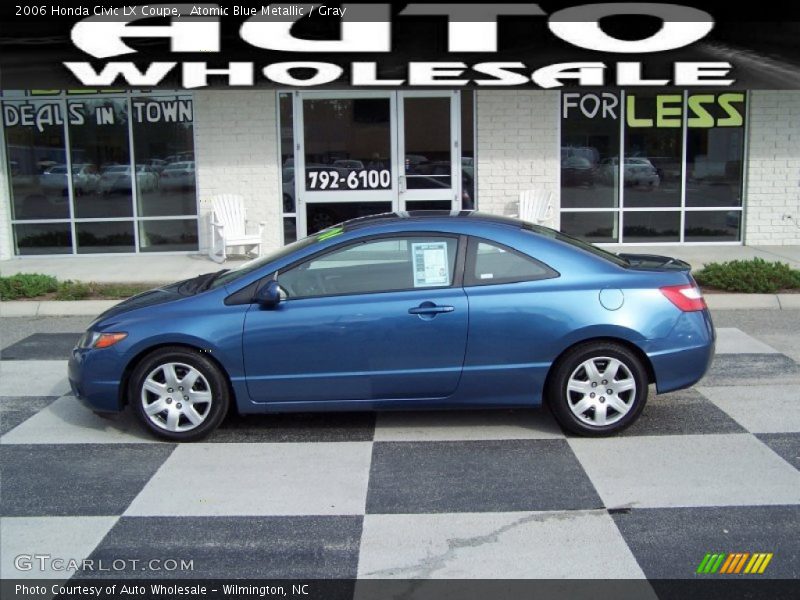Atomic Blue Metallic / Gray 2006 Honda Civic LX Coupe