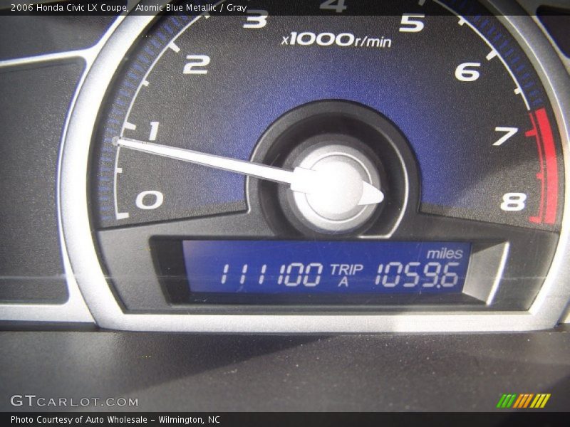 Atomic Blue Metallic / Gray 2006 Honda Civic LX Coupe