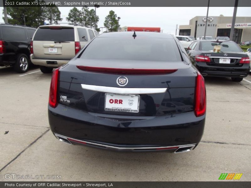 Sapphire Blue Metallic / Shale/Cocoa 2013 Cadillac XTS Luxury FWD