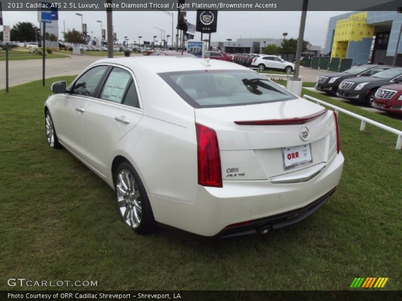 White Diamond Tricoat / Light Platinum/Brownstone Accents 2013 Cadillac ATS 2.5L Luxury