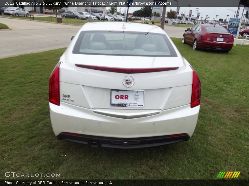 White Diamond Tricoat / Light Platinum/Brownstone Accents 2013 Cadillac ATS 2.5L Luxury
